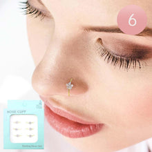 Load image into Gallery viewer, Silver 6PCS - Sterling Silver Flower Stone Embellished Nose Cuffs

