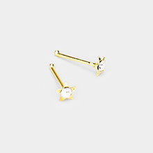 Load image into Gallery viewer, Gold 20PCS - Gold Tiny Crystal Sterling Silver Nose Studs
