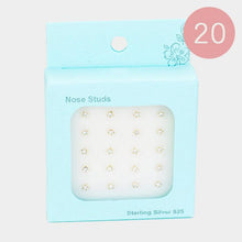 Load image into Gallery viewer, Gold 20PCS - Gold Tiny Crystal Sterling Silver Nose Studs
