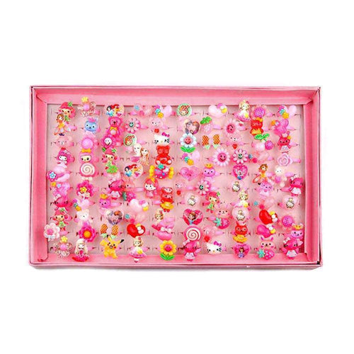100PCS - Kids Animal Flower Fruit Rings - Jewelry Store by Erik Rayo