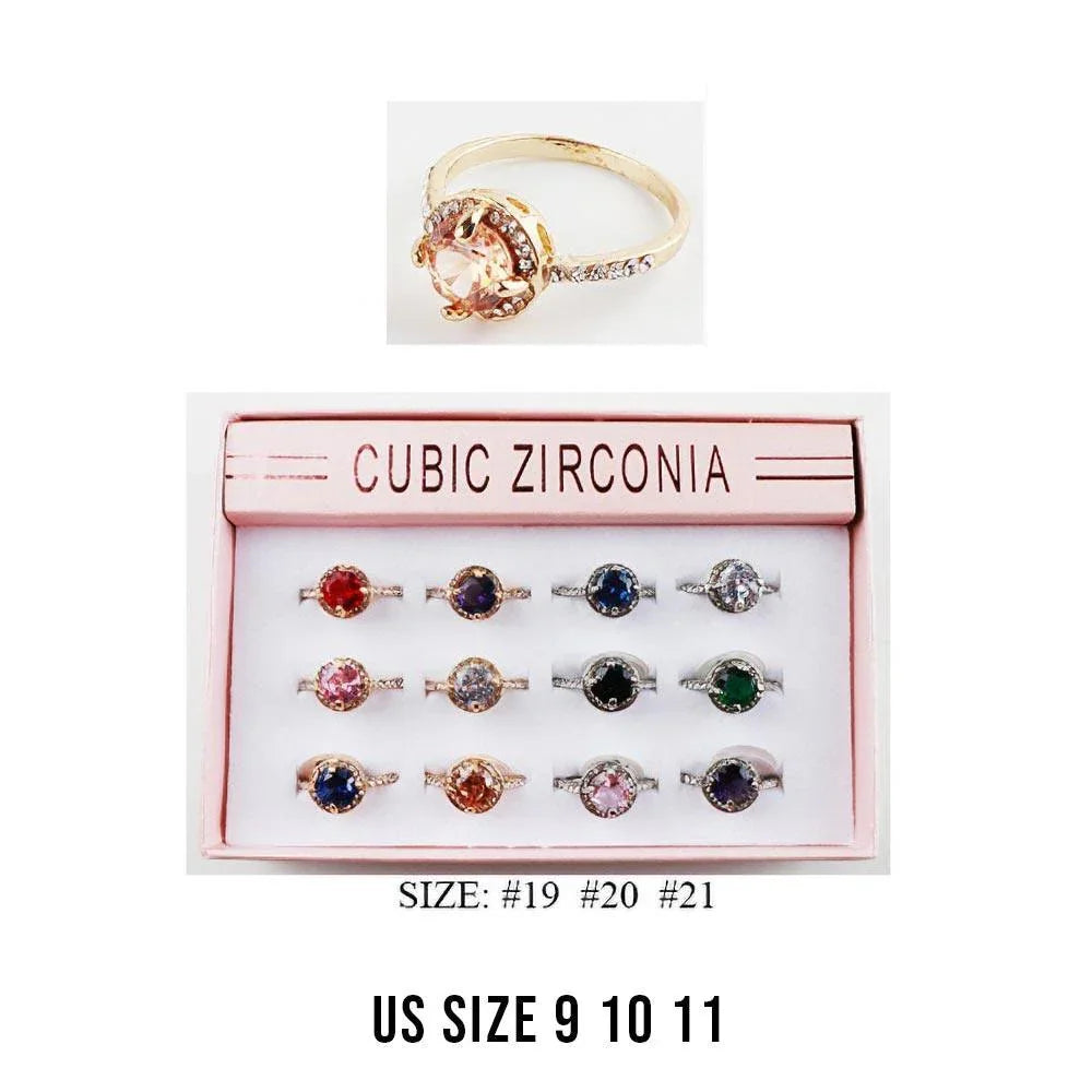 12PCS - Round Stone Accented Rings - Jewelry Store by Erik Rayo
