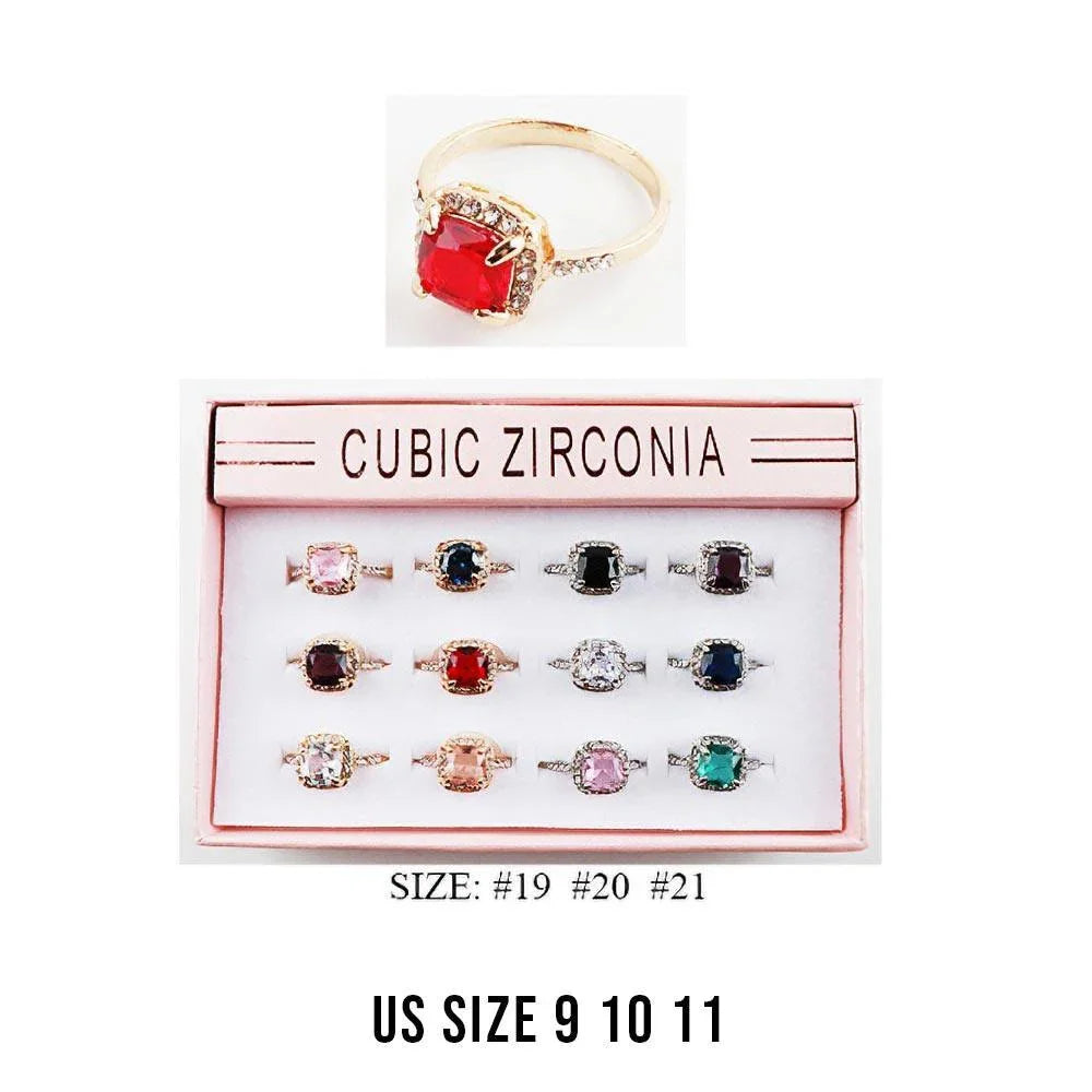 12PCS - Rectangle Stone Accented Rings - Jewelry Store by Erik Rayo