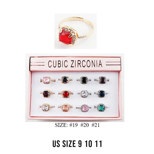 12PCS - Rectangle Stone Accented Rings - Jewelry Store by Erik Rayo