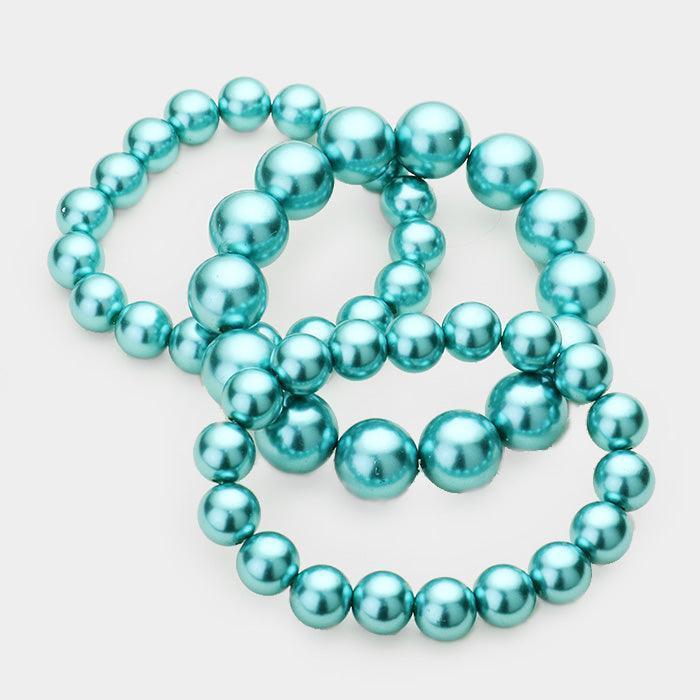 3PCS - Stackable Pearl Stretch Bracelets - Jewelry Store by Erik Rayo