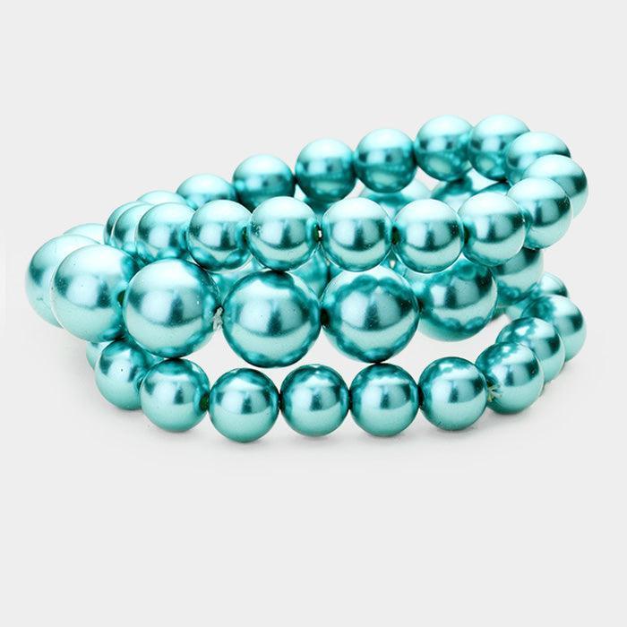 3PCS - Stackable Pearl Stretch Bracelets - Jewelry Store by Erik Rayo
