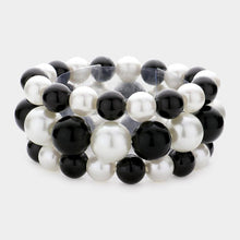 Load image into Gallery viewer, Two Tone 3PCS  Stackable Pearl Stretch Bracelets
