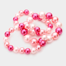 Load image into Gallery viewer, Pink 3PCS - Stackable Pearl Stretch Bracelets
