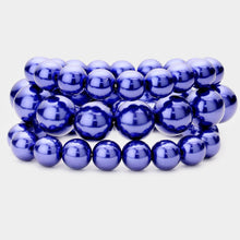 Load image into Gallery viewer, Blue 3PCS - Stackable Pearl Stretch Bracelets
