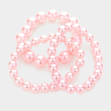 Load image into Gallery viewer, Pink 3PCS - Pearl Strand Stretch Bracelets
