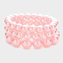 Load image into Gallery viewer, Pink 3PCS - Pearl Strand Stretch Bracelets
