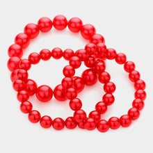 Load image into Gallery viewer, Red 3PCS - Pearl Strand Stretch Bracelets
