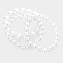 Load image into Gallery viewer, White 3PCS - Pearl Strand Stretch Bracelets
