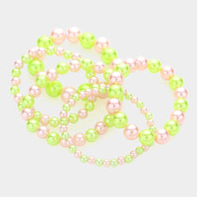 Load image into Gallery viewer, Pink 5PCS - Pearl Strand Stretch Bracelets
