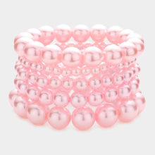 Load image into Gallery viewer, Pink 5PCS - Pearl Strand Stretch Bracelets
