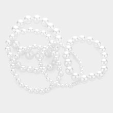 Load image into Gallery viewer, White 5PCS - Pearl Strand Stretch Bracelets
