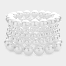 Load image into Gallery viewer, White 5PCS - Pearl Strand Stretch Bracelets
