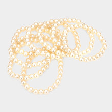 Load image into Gallery viewer, Cream 8PCS - pearl stack stretch bracelets
