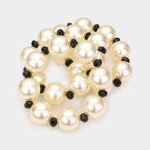 Load image into Gallery viewer, Cream 3PCS  Chunky Pearl Stretch Multilayered Bracelets
