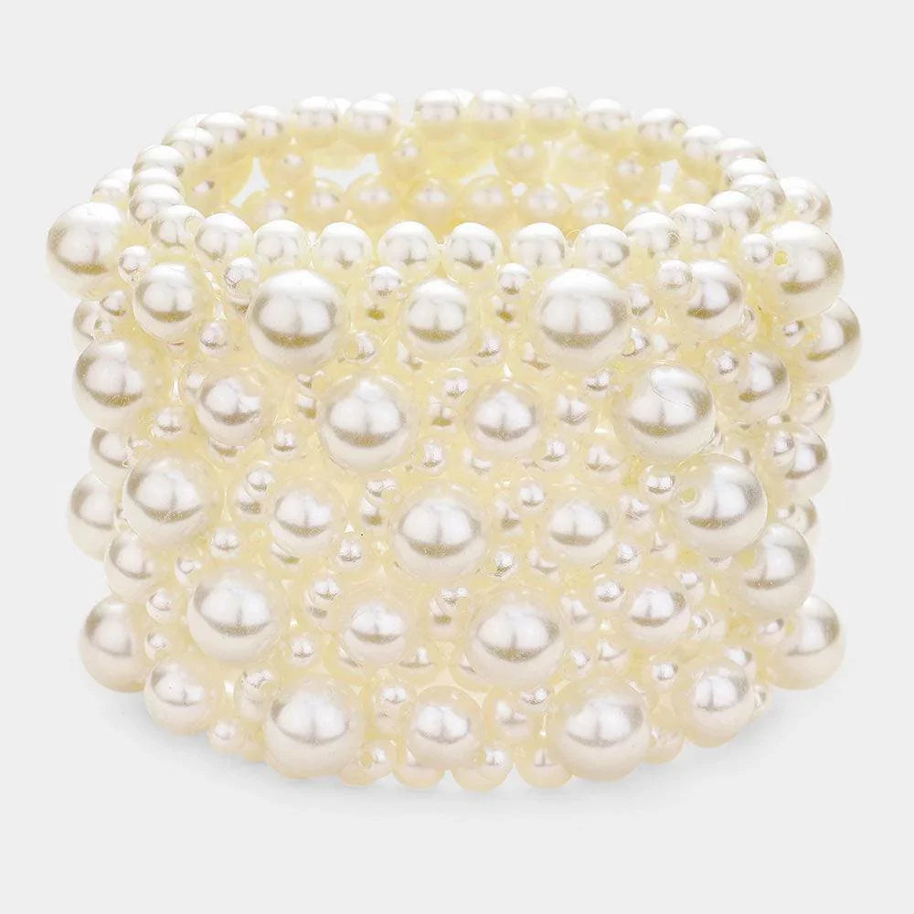 Cream 
Pearl Stretch Bracelet - Jewelry Store by Erik Rayo
