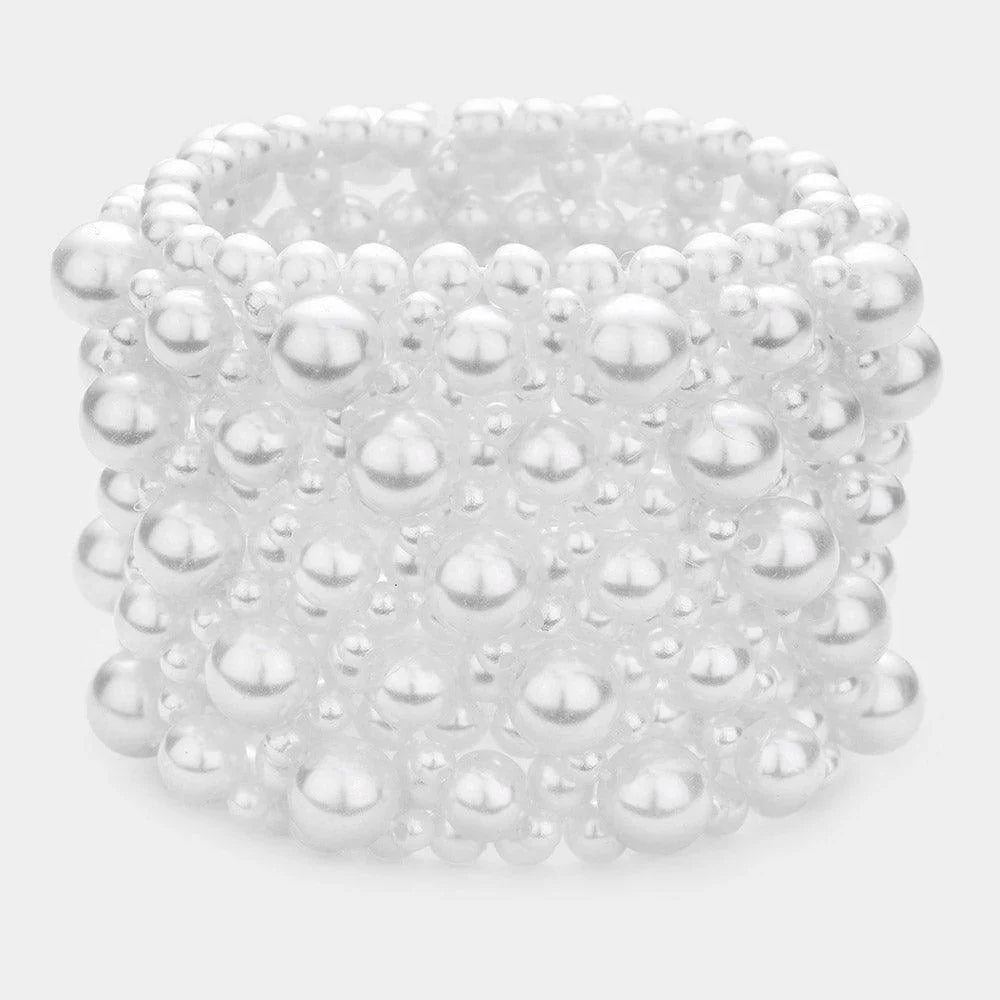 White 
Pearl Stretch Bracelet - Jewelry Store by Erik Rayo