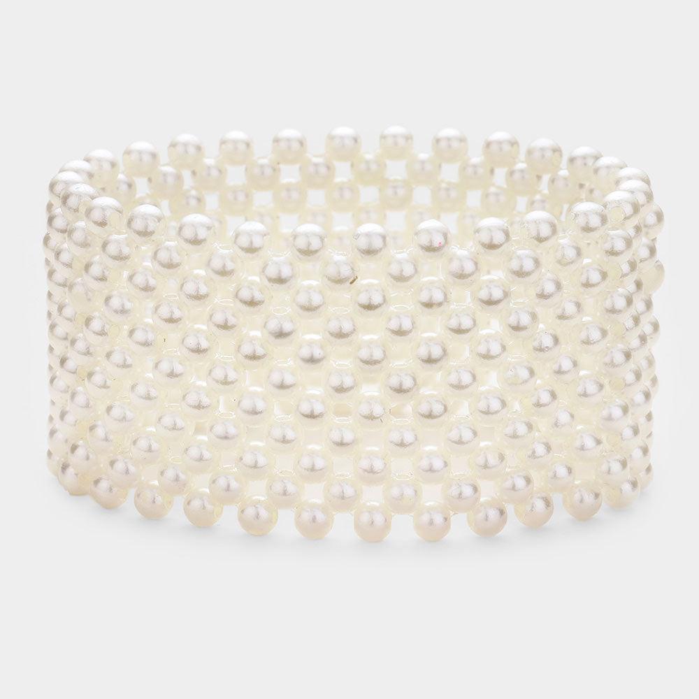 Cream Pearl Stretch Bracelet