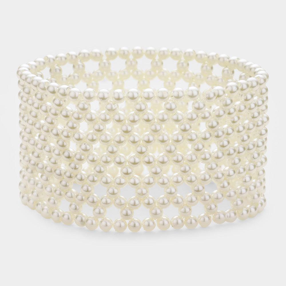 Cream Pearl Stretch Bracelet