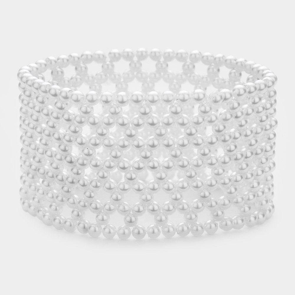 White Pearl Stretch Bracelet