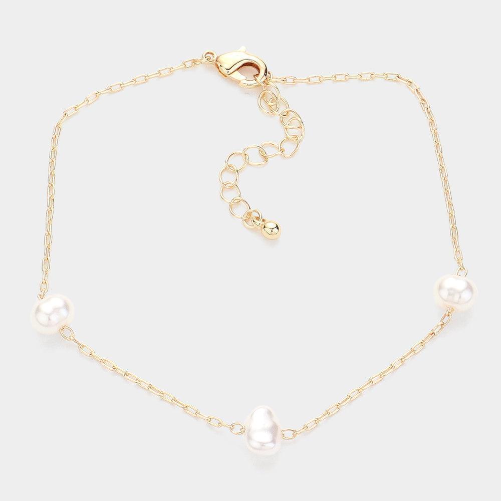 Cream Pearl Station Bracelet - Jewelry Store by Erik Rayo