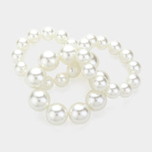 Load image into Gallery viewer, Cream 3PCS - Pearl Beaded Multi Layered Stretch Bracelets
