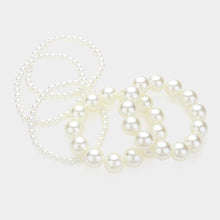 Load image into Gallery viewer, Cream 5PCS - Pearl Beaded Multi Layered Stretch Bracelets
