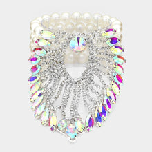 Load image into Gallery viewer, White Marquise Stone Embellished Pearl Bracelet
