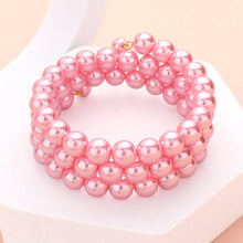 Load image into Gallery viewer, Pink Barbie Pink Pearl Coil Bracelet
