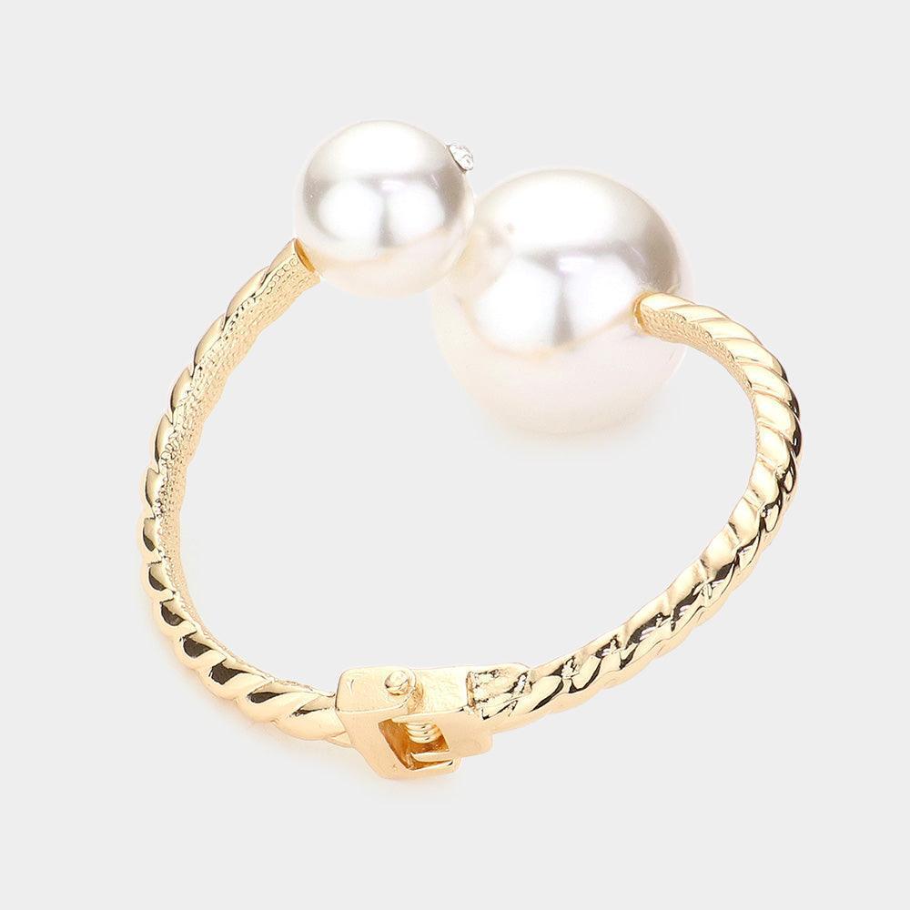 Cream Pearl Hinged Bracelet - Jewelry Store by Erik Rayo
