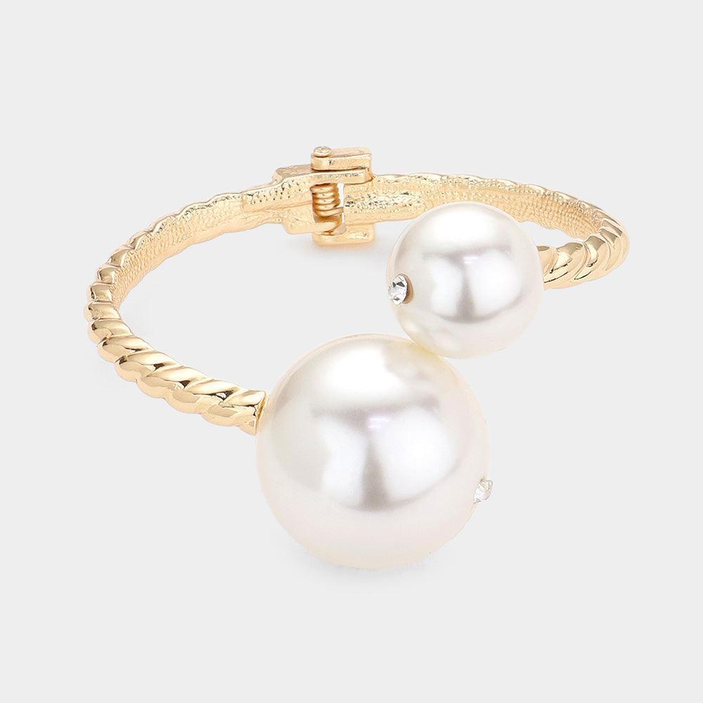 Cream Pearl Hinged Bracelet - Jewelry Store by Erik Rayo