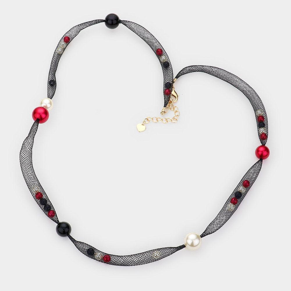 Black Pearl Accented Mesh Wrap Bracelet - Jewelry Store by Erik Rayo
