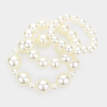 Load image into Gallery viewer, Cream 3PCS - Pearl Strand Stretch Bracelets
