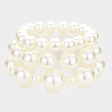 Load image into Gallery viewer, Cream 3PCS - Pearl Strand Stretch Bracelets
