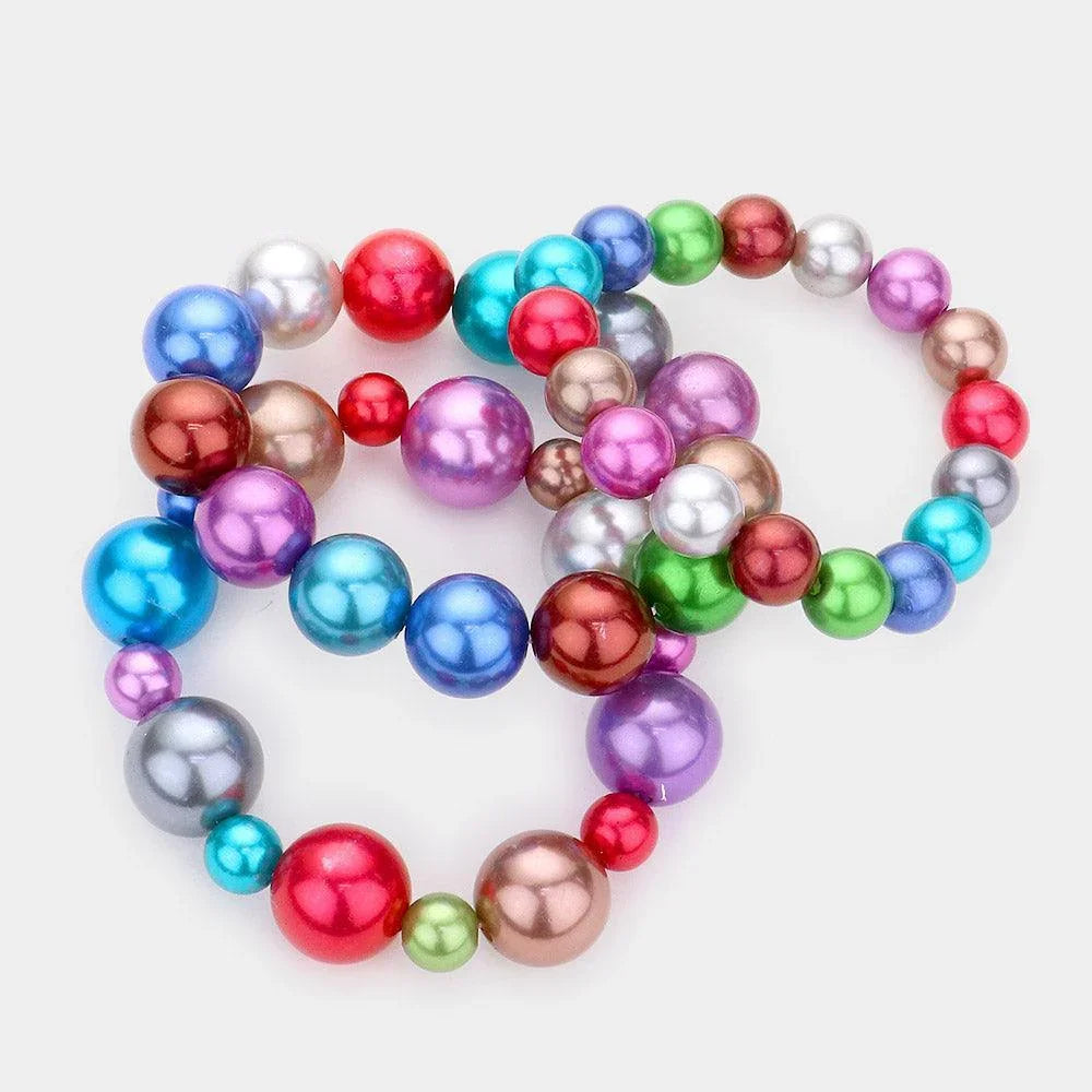 3PCS - Pearl Strand Stretch Bracelets - Jewelry Store by Erik Rayo
