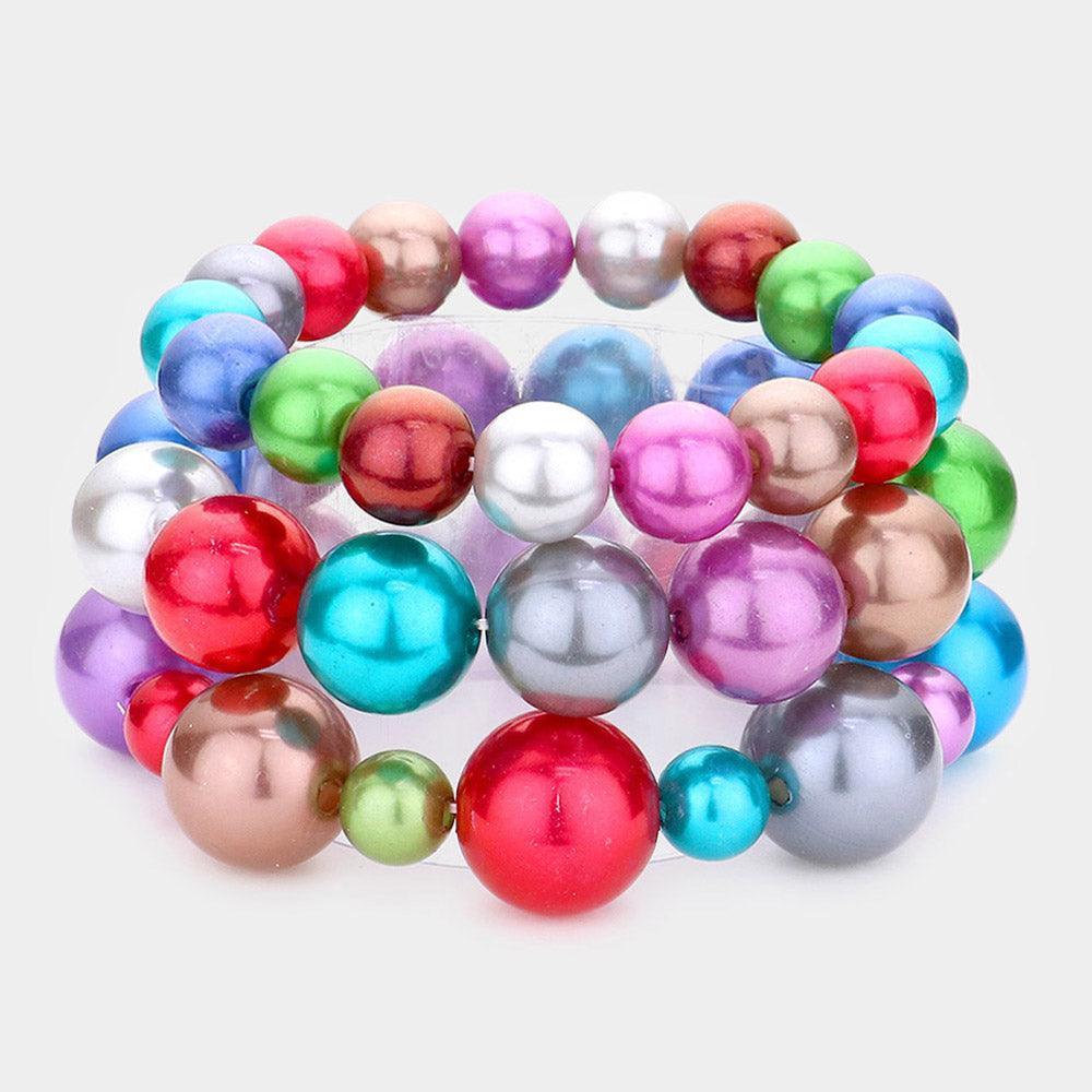 3PCS - Pearl Strand Stretch Bracelets - Jewelry Store by Erik Rayo