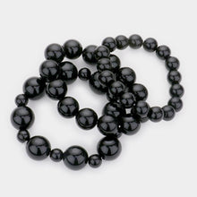 Load image into Gallery viewer, Black 3PCS  Pearl Strand Stretch Bracelets
