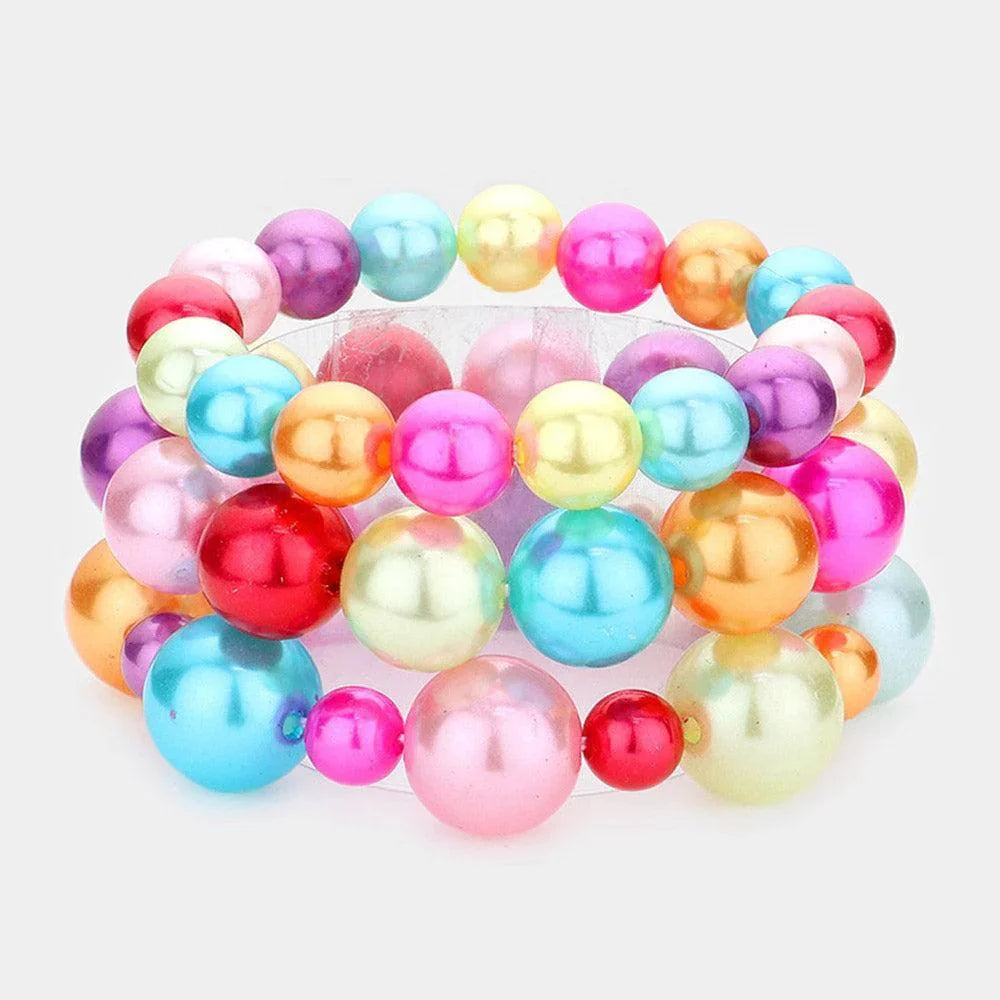 3PCS - Pearl Strand Stretch Bracelets - Jewelry Store by Erik Rayo