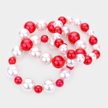 Load image into Gallery viewer, White 3PCS - Pearl Strand Stretch Bracelets
