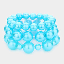 Load image into Gallery viewer, Turquoise 3PCS - Pearl Strand Stretch Bracelets
