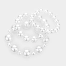 Load image into Gallery viewer, White 3PCS - Pearl Strand Stretch Bracelets
