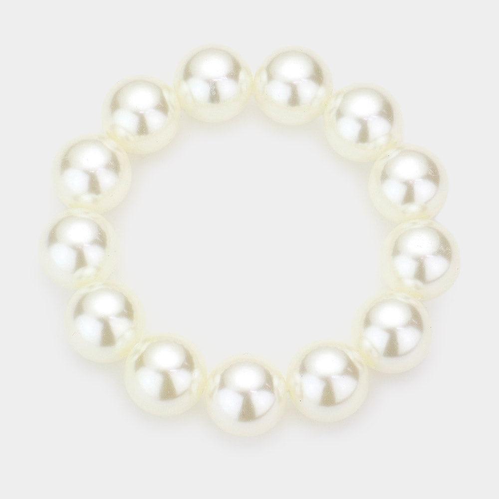 Cream Pearl Stretch Bracelet