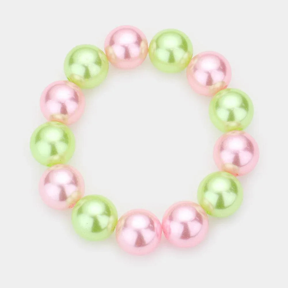 Pink Pearl Stretch Bracelet - Jewelry Store by Erik Rayo