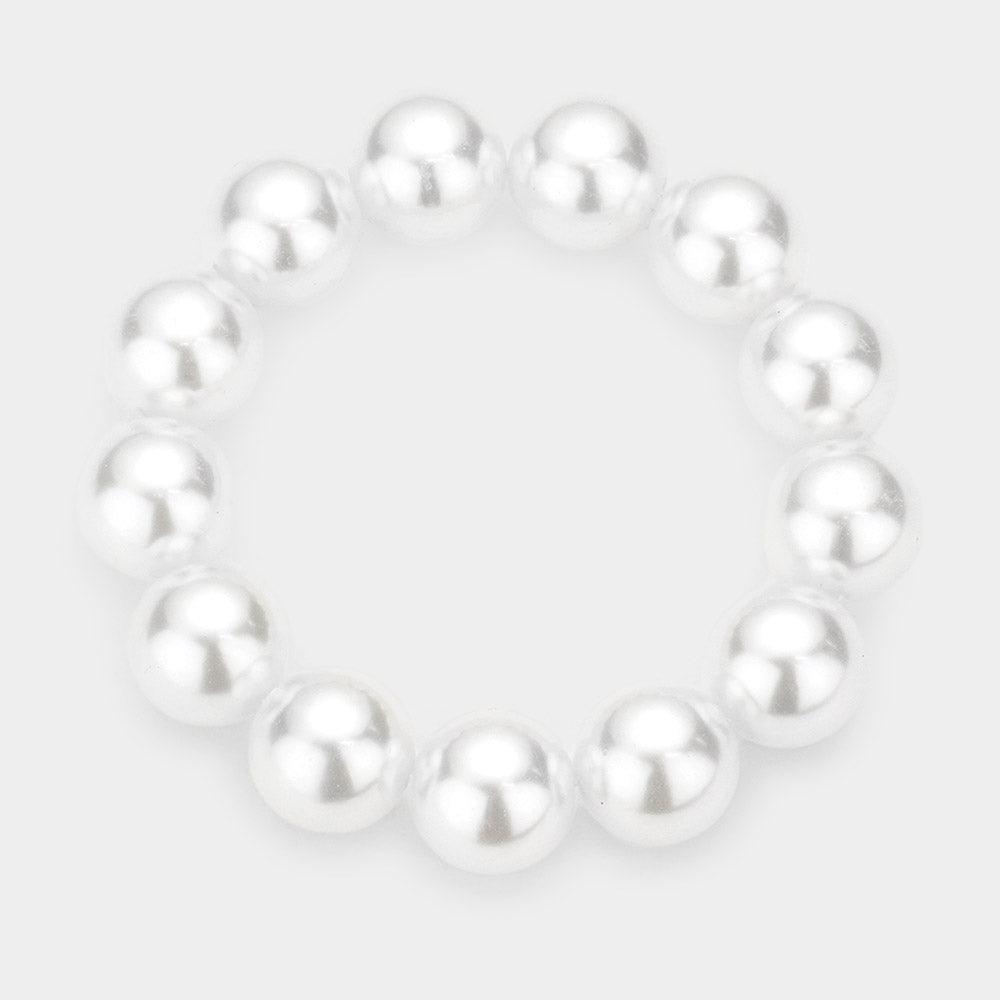 White Pearl Stretch Bracelet