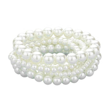 Load image into Gallery viewer, Cream 7PCS - Pearl Stretch Bracelets
