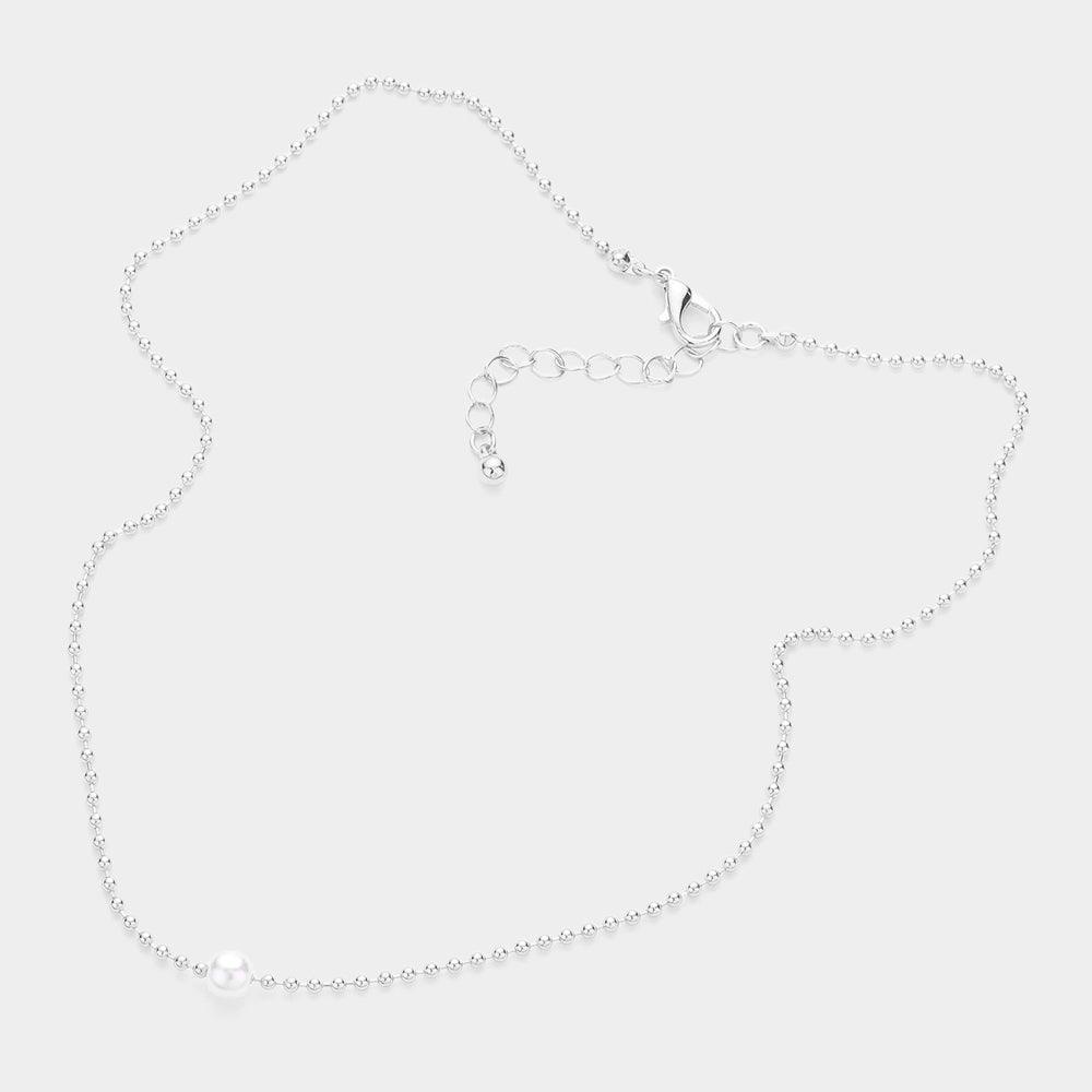 Pearl Accented Metal Ball Necklace - Jewelry Store by Erik Rayo