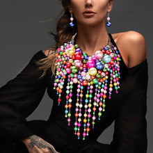 Load image into Gallery viewer, Pearl Cluster Statement Necklace
